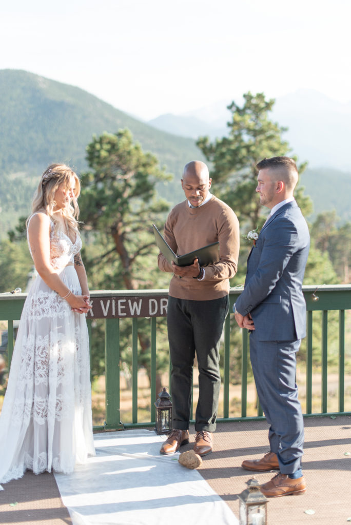 Estes Park, Colorado summer elopement ceremony