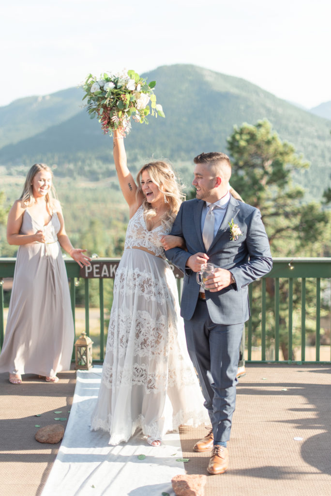 Estes Park, Colorado summer elopement ceremony walk off
