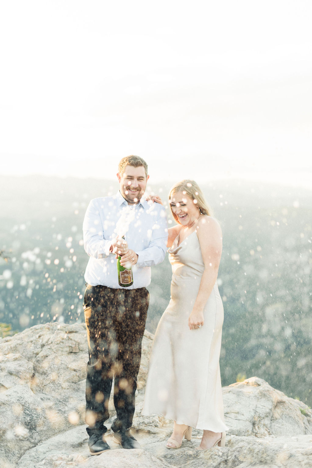 Lost Gulch Boulder, CO Summer engagement session. Champagne Pop
